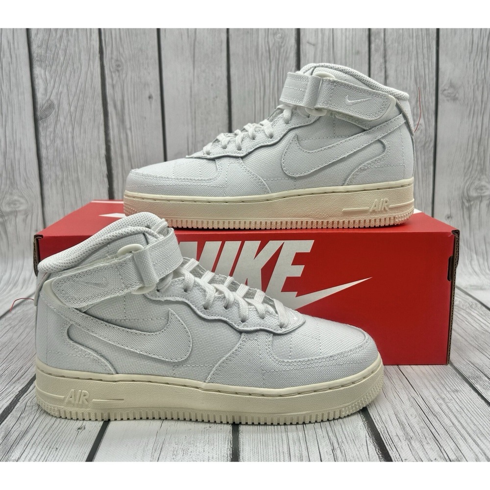Nike Women's Air Force 1 '07 Mid White Canvas Size 6 DZ4866‑121